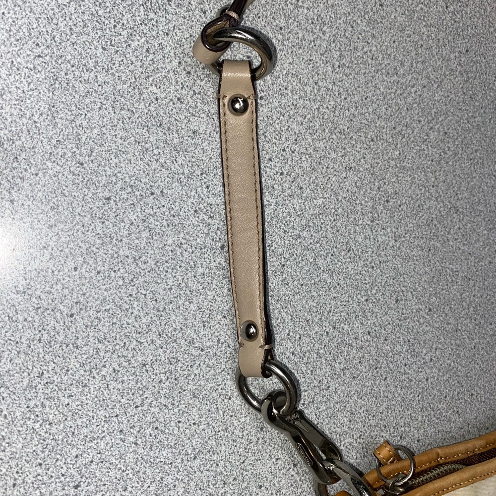 Coach Vintage Cream/Khaki Multi Small Shoulder Bag GUC - Picture 14 of 15